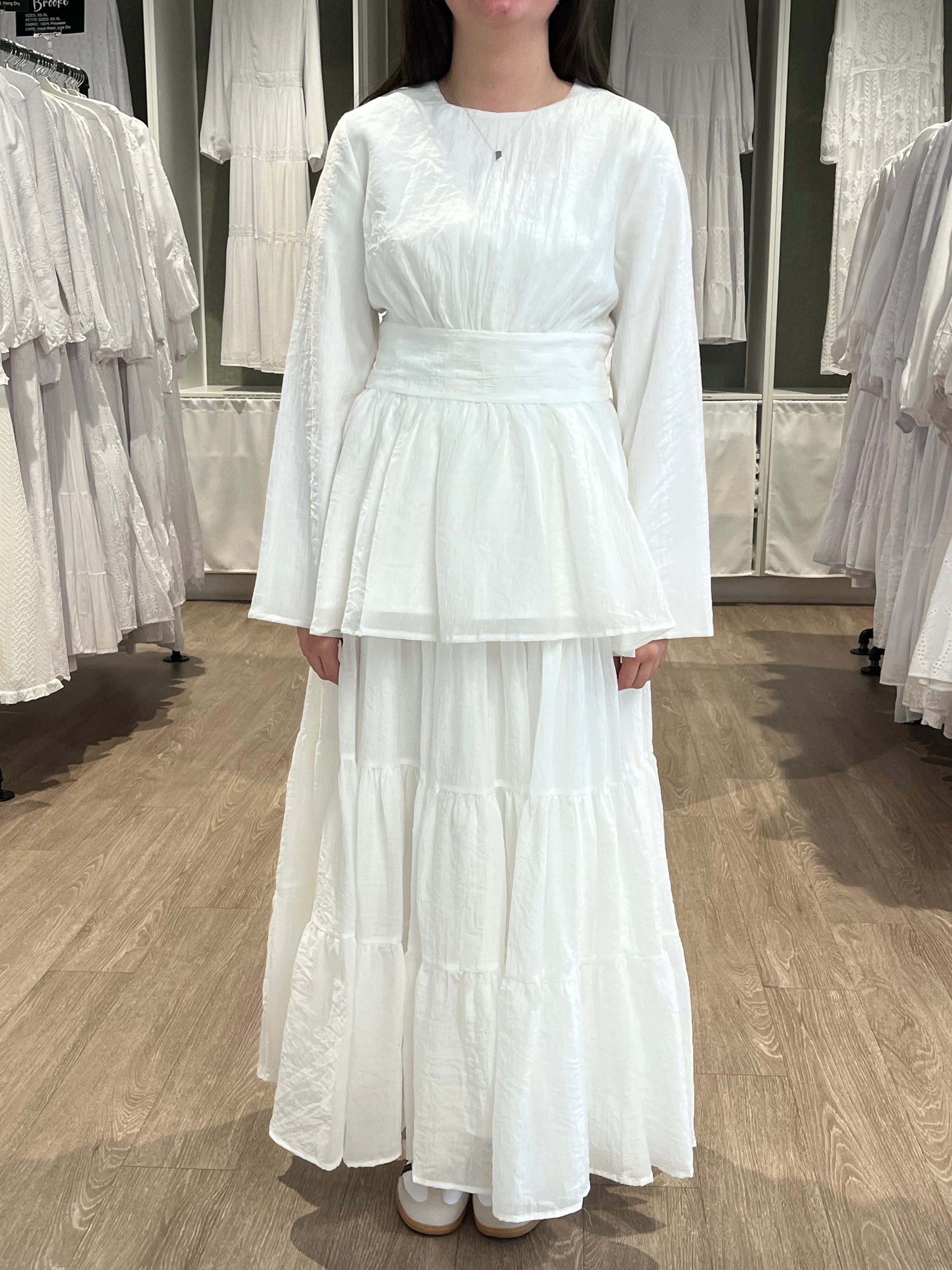 fitted lace wedding dress The Stella Temple Top Creamy White-SALE