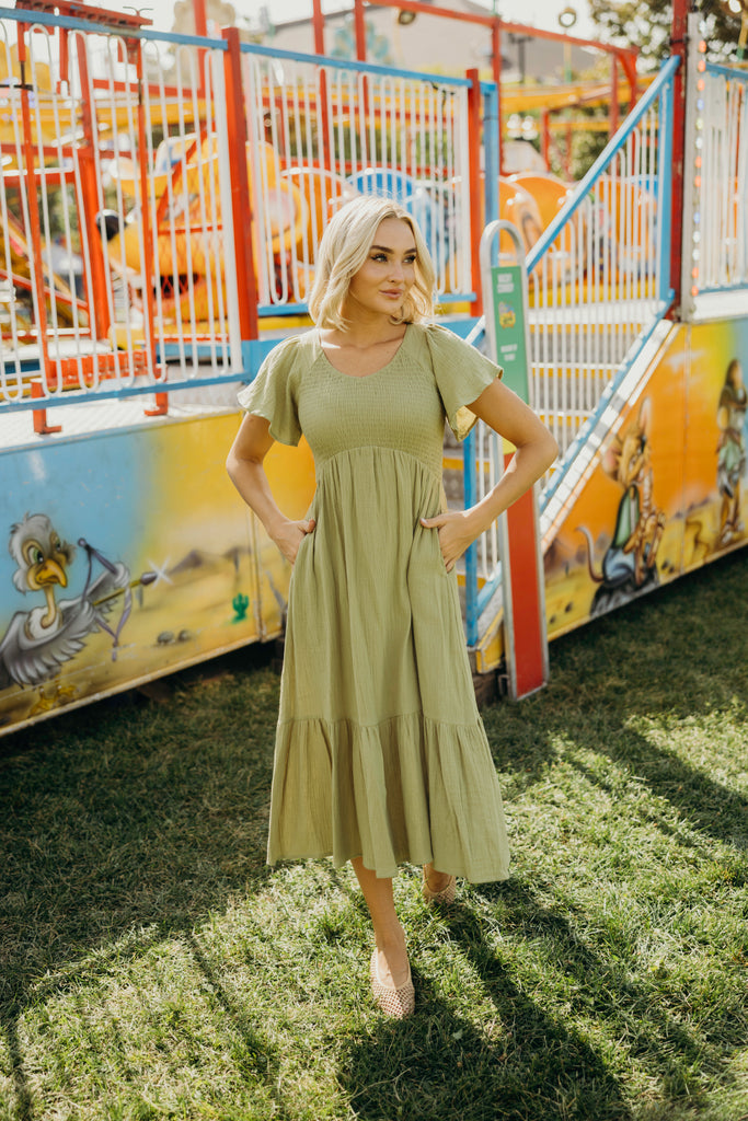 The Kendall Dress in Pear L The Kendall Dress in Pear L
