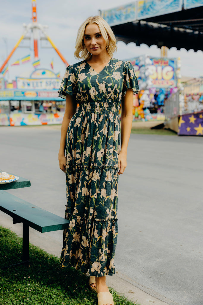 eden maxi dress The in Botanical Dusk S published_date:2023-09-05T17:41:47Z Model is a standard Plus Size 90s Prom Group Color:cloud