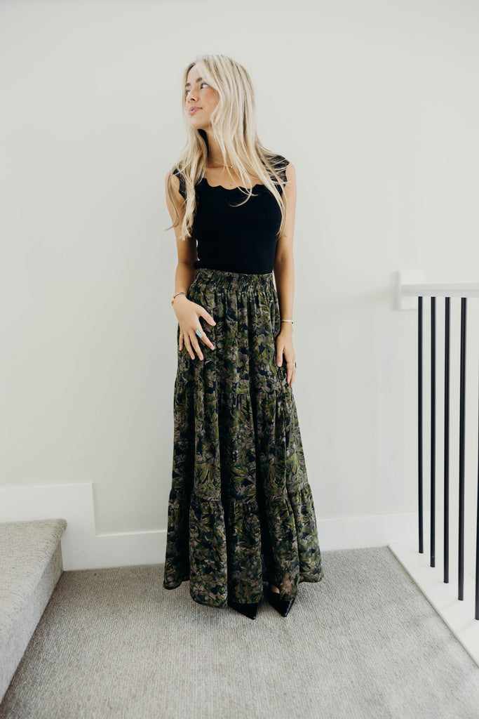 Tiered Boho Skirt in Heritage Ivy
