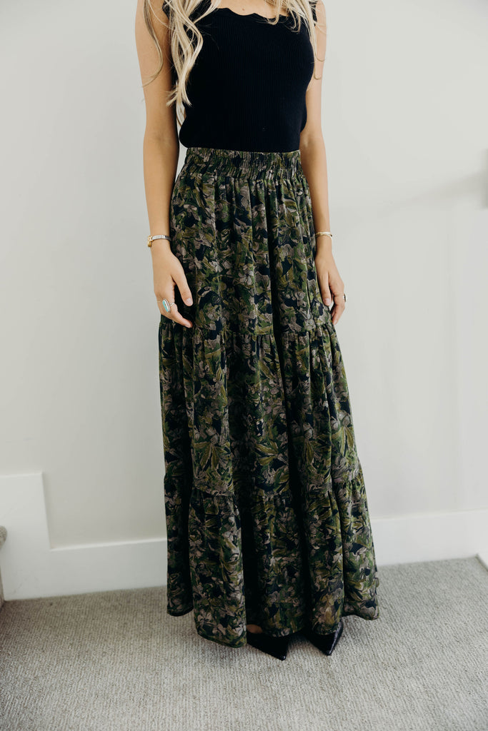 Tiered Boho Skirt in Heritage Ivy