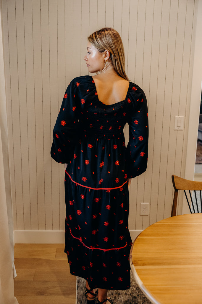 The Felicity Maxi Dress in Firefly Red