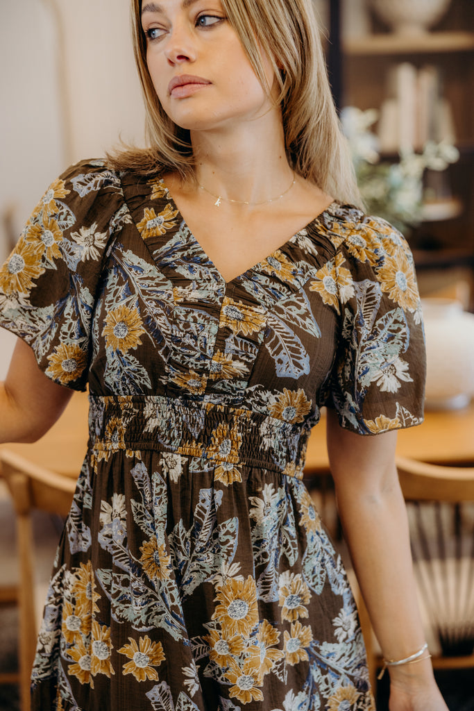 The Shay Maxi Dress in Golden Fawn