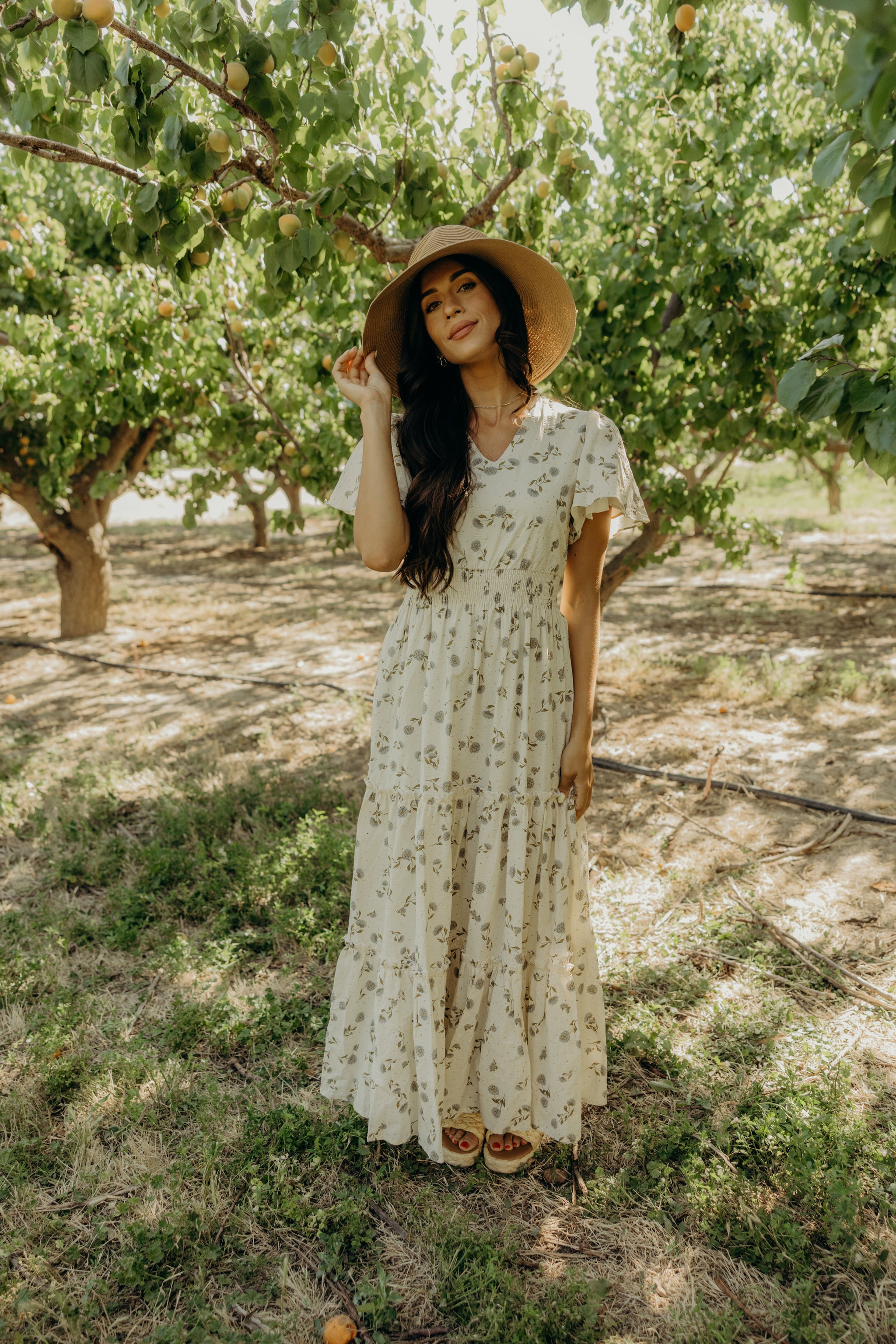 eden flounce maxi dress Eden Flounce Floral Lace-Trimmed Silk Gown
