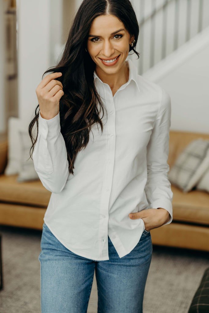 Classic Button Down Shirt in White