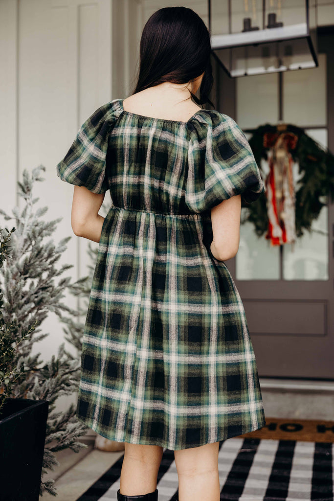 The Tatum Dress in Pine Check
