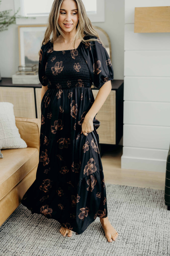 The Indigo Dress in Bronze Petal