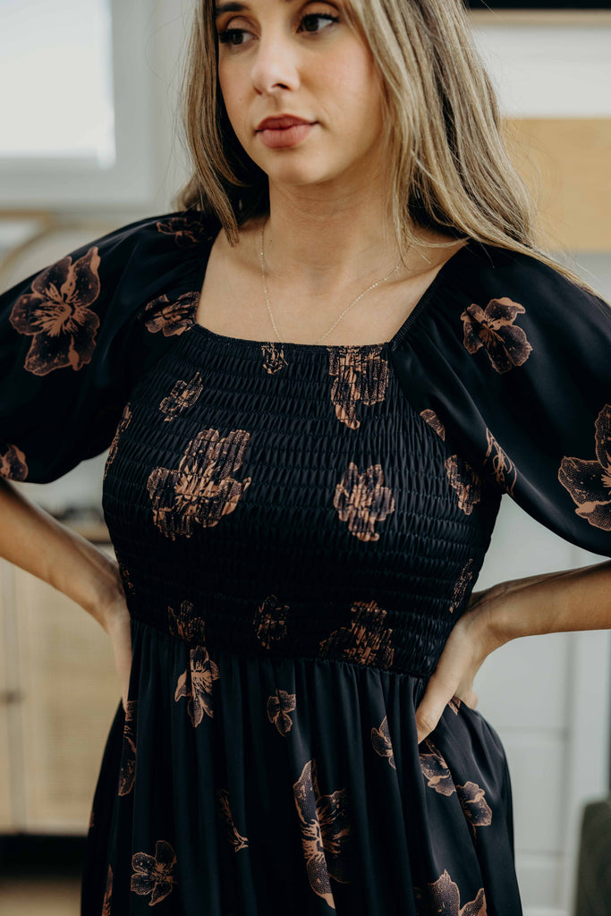 The Indigo Dress in Bronze Petal