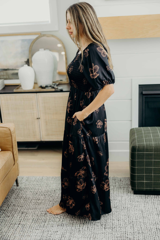 The Indigo Dress in Bronze Petal