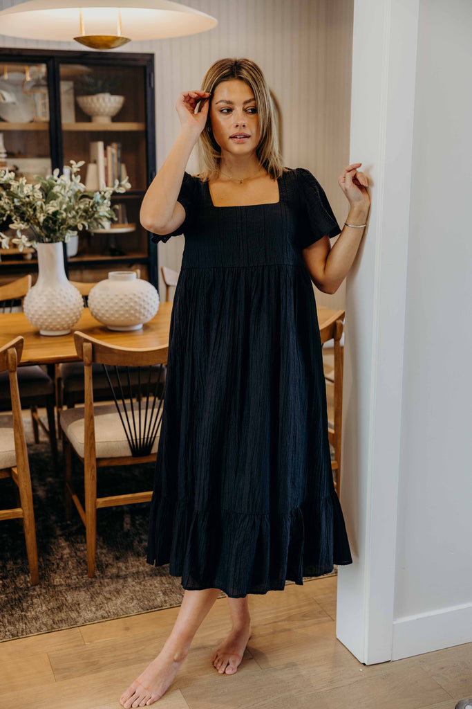 The Wendy Midi Dress in Black