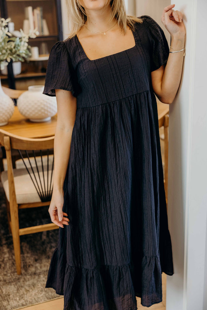 The Wendy Midi Dress in Black
