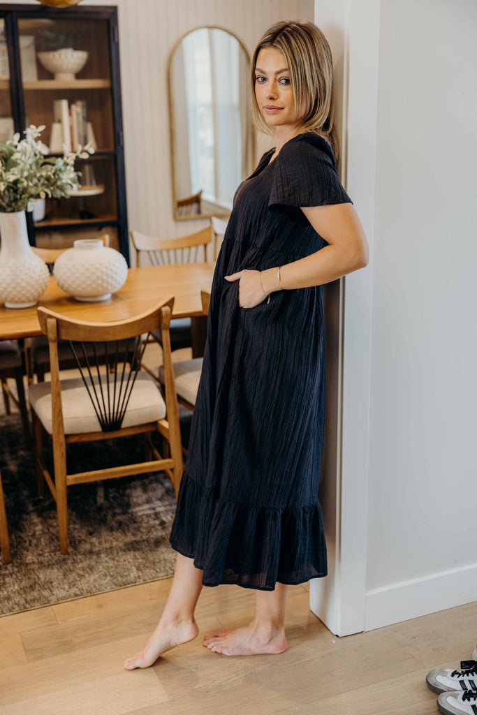 The Wendy Midi Dress in Black