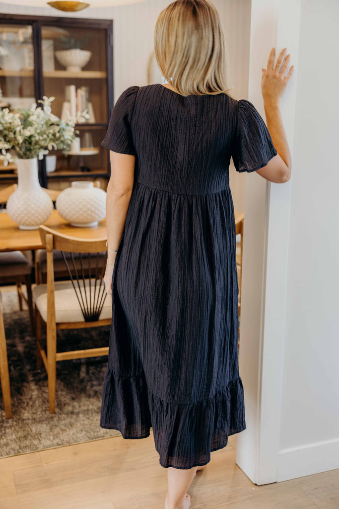 The Wendy Midi Dress in Black