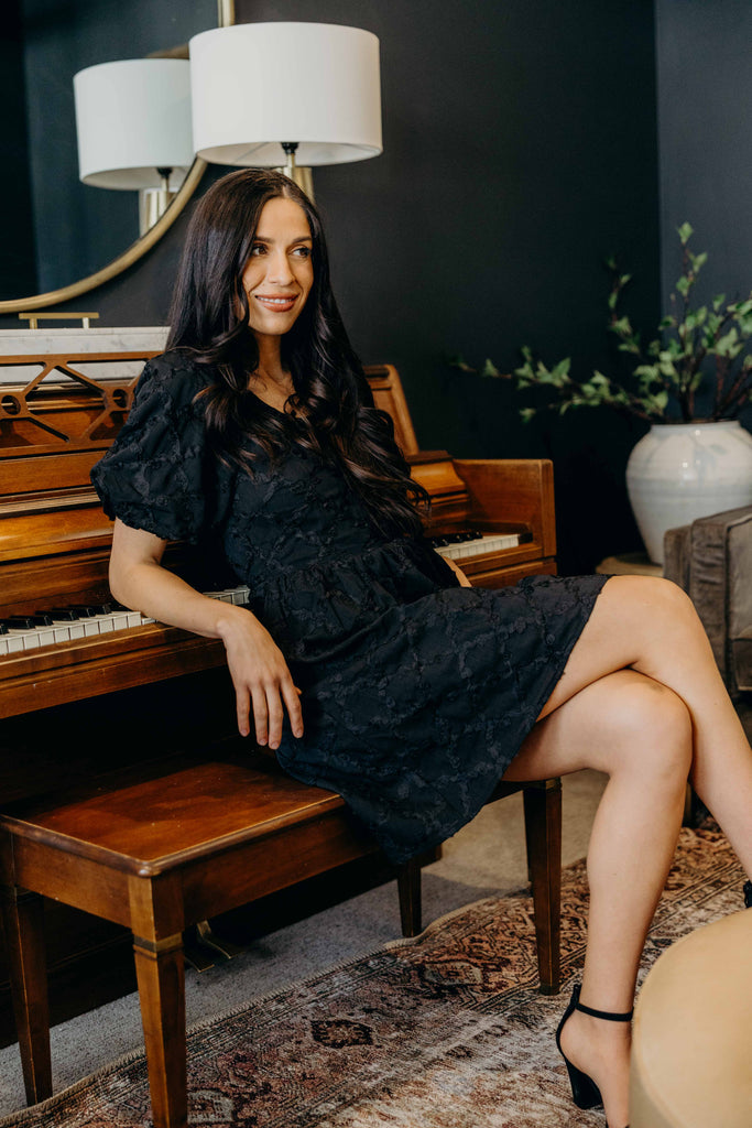 The Selma Midi Dress in Black