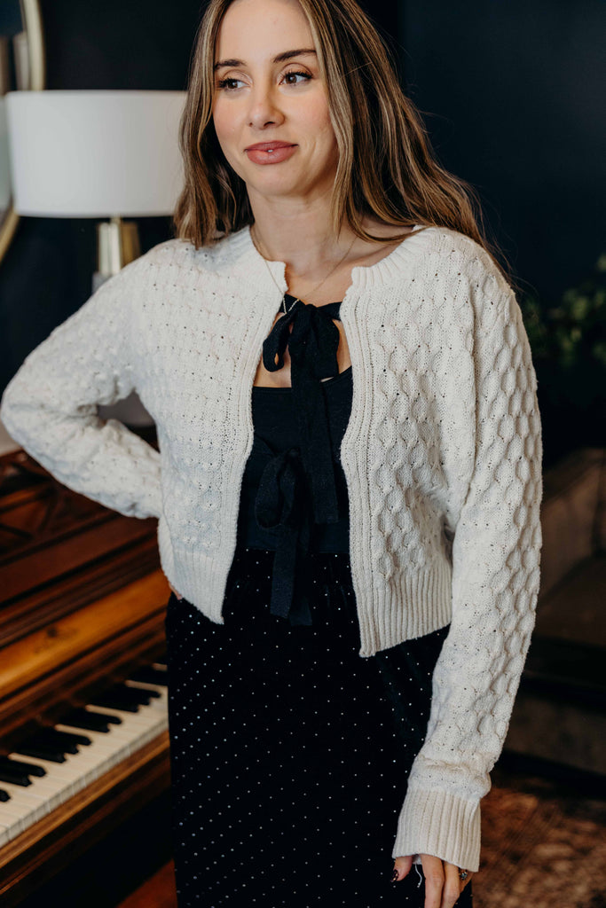 Yarn Knit Cardi in Marshmallow