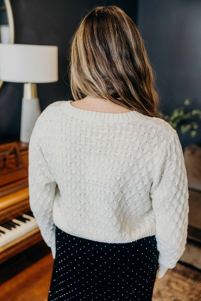 Yarn Knit Cardi in Marshmallow