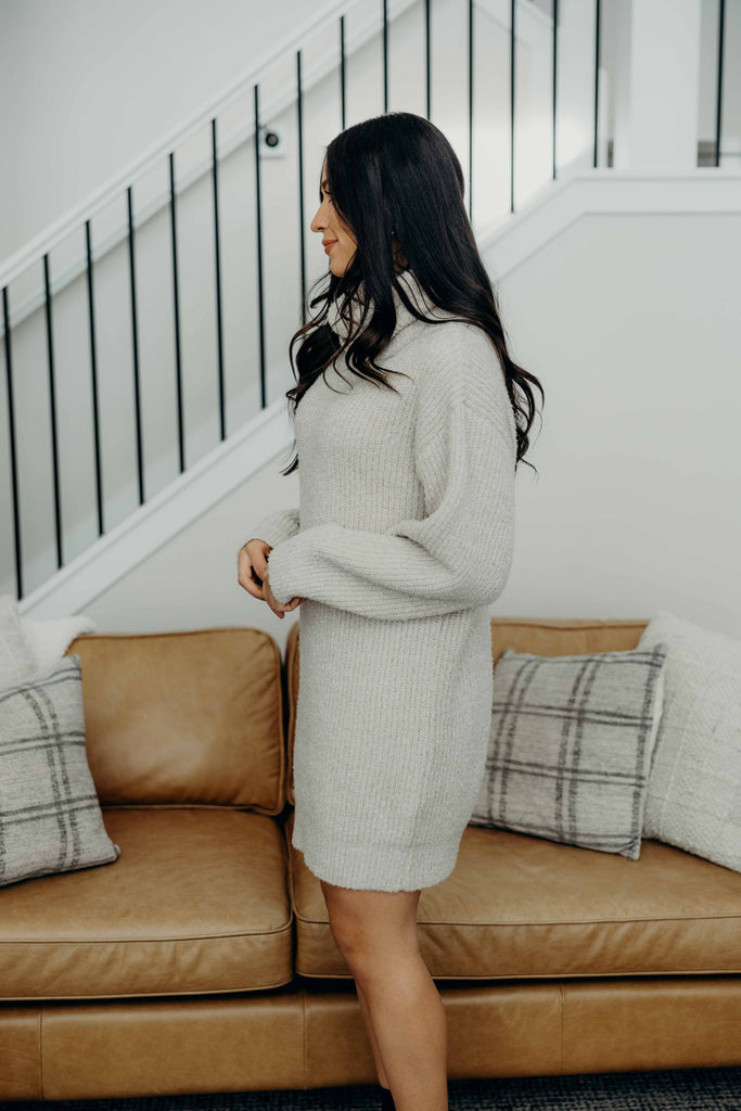 The Verity Sweater Dress in Eggnog