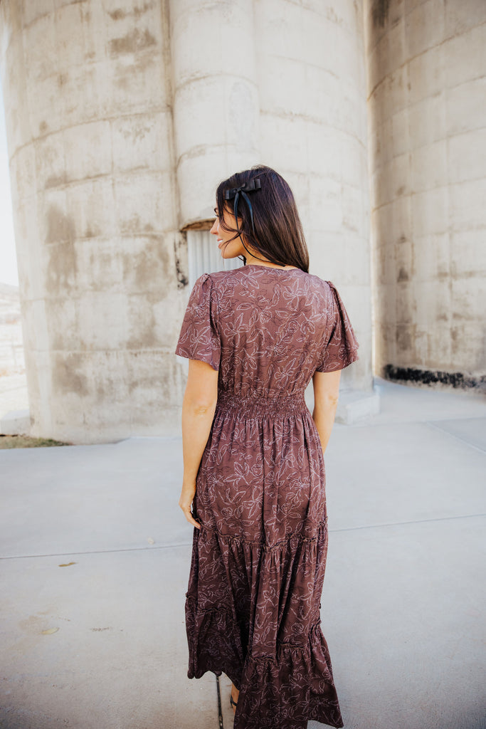 The Eden Maxi Dress in Cocoa Ditsy