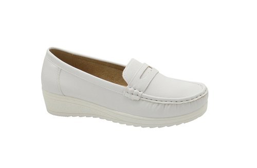 The Emmaline Comfort Temple Shoes in White