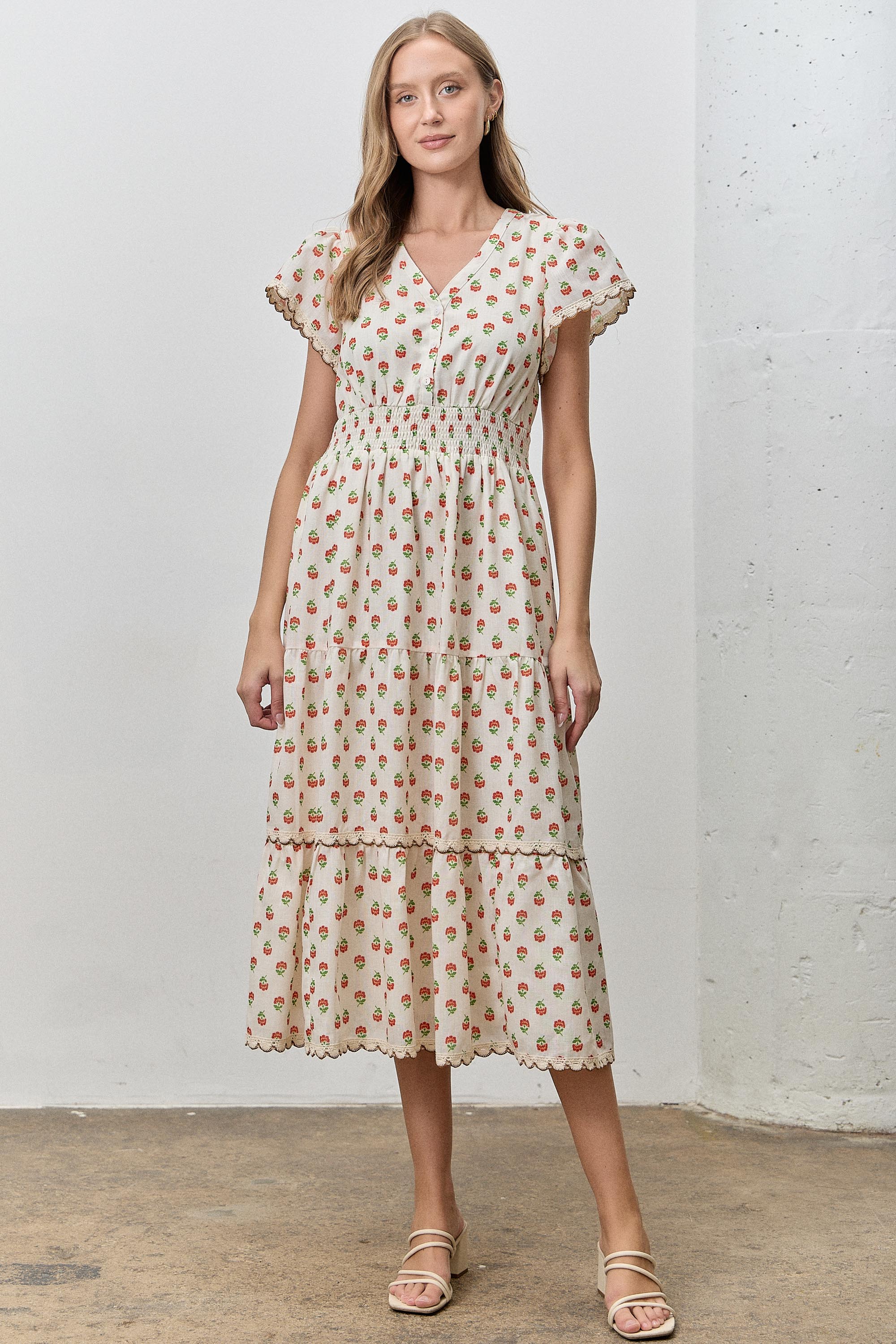 The Ava Floral Midi Dress