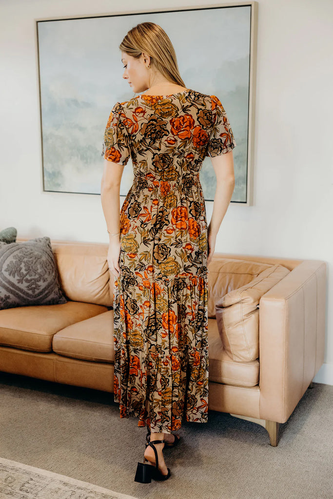 The Eden Maxi Dress in Fall Petalwork