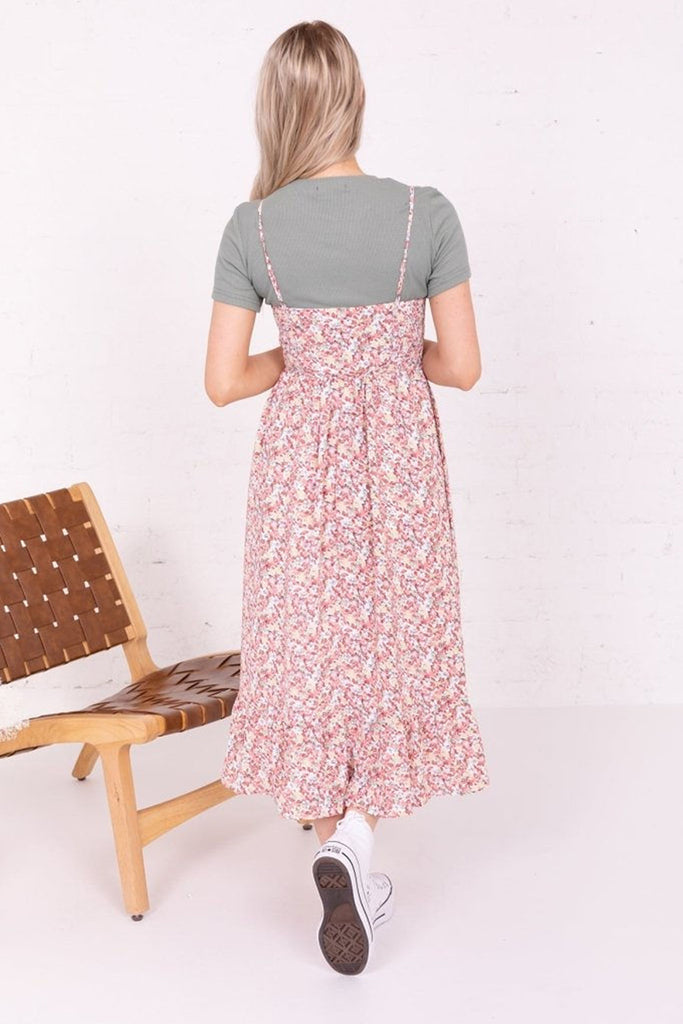 The Colby Maxi Dress in Pop of Pink