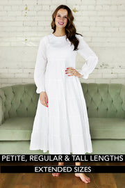 The Fern Eyelet Temple Dress in White