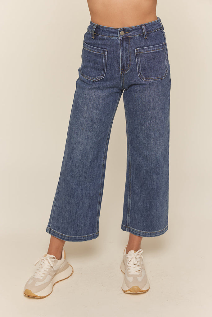 The Marsha Straight Leg Cropped Denim Pants