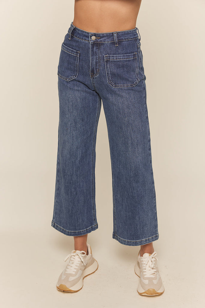 The Marsha Straight Leg Cropped Denim Pants