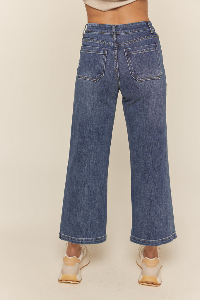 The Marsha Straight Leg Cropped Denim Pants