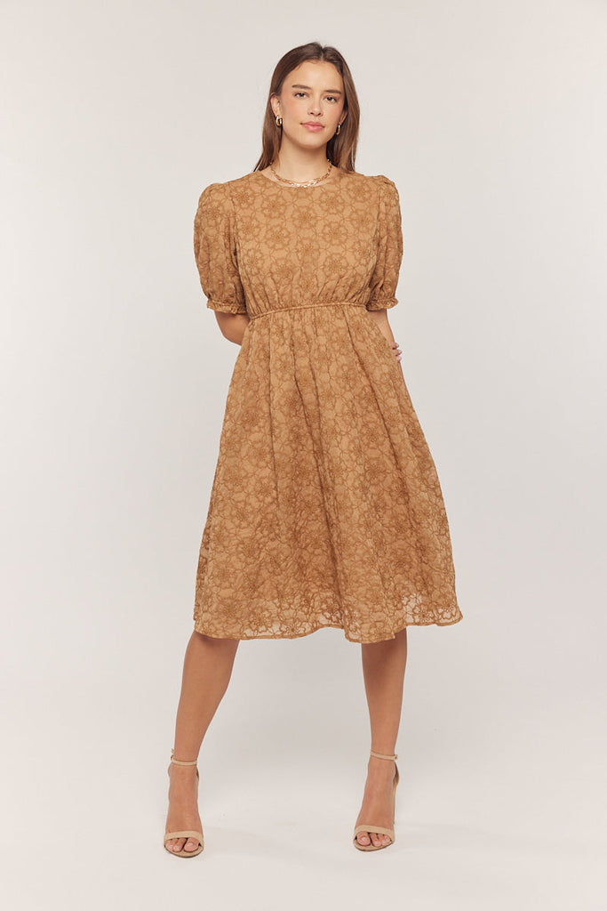 The Jocelyn Textured Dress in Brown
