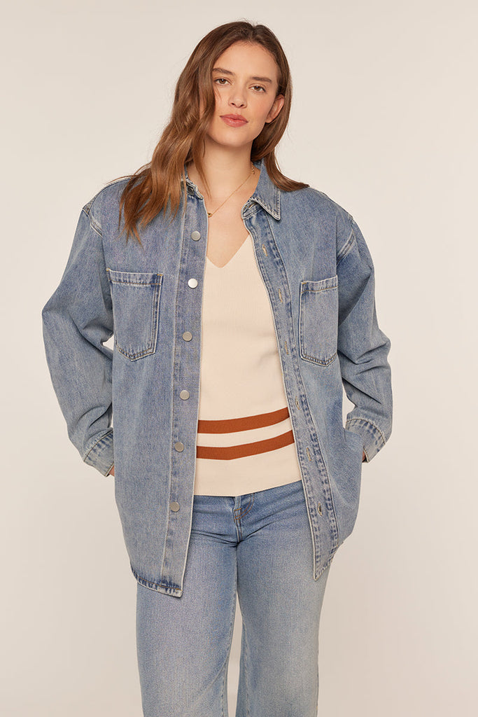 The Kat Button Down Denim Jacket Shirt