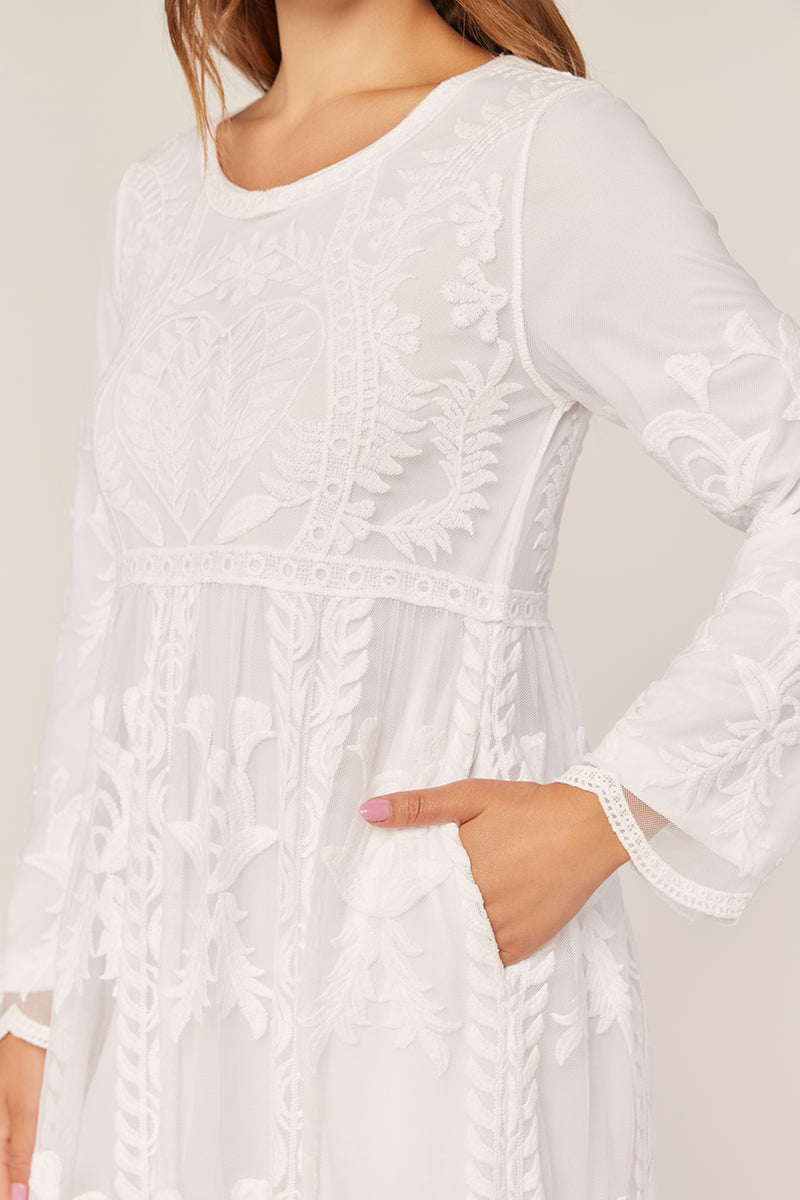 The Lydia Lace Temple Dress in White The Lydia Lace Temple Dress in White