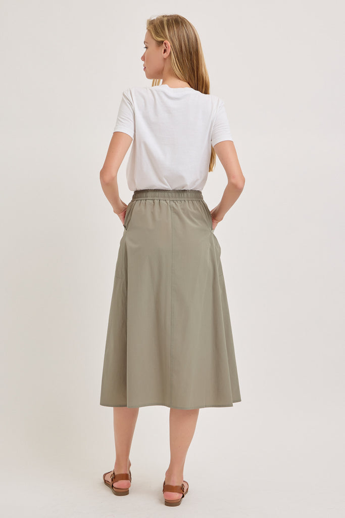 The Marge Flare Skirt in Light Olive