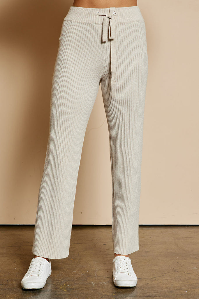 The Polly Straight Leg Sweater Pants in Oatmeal