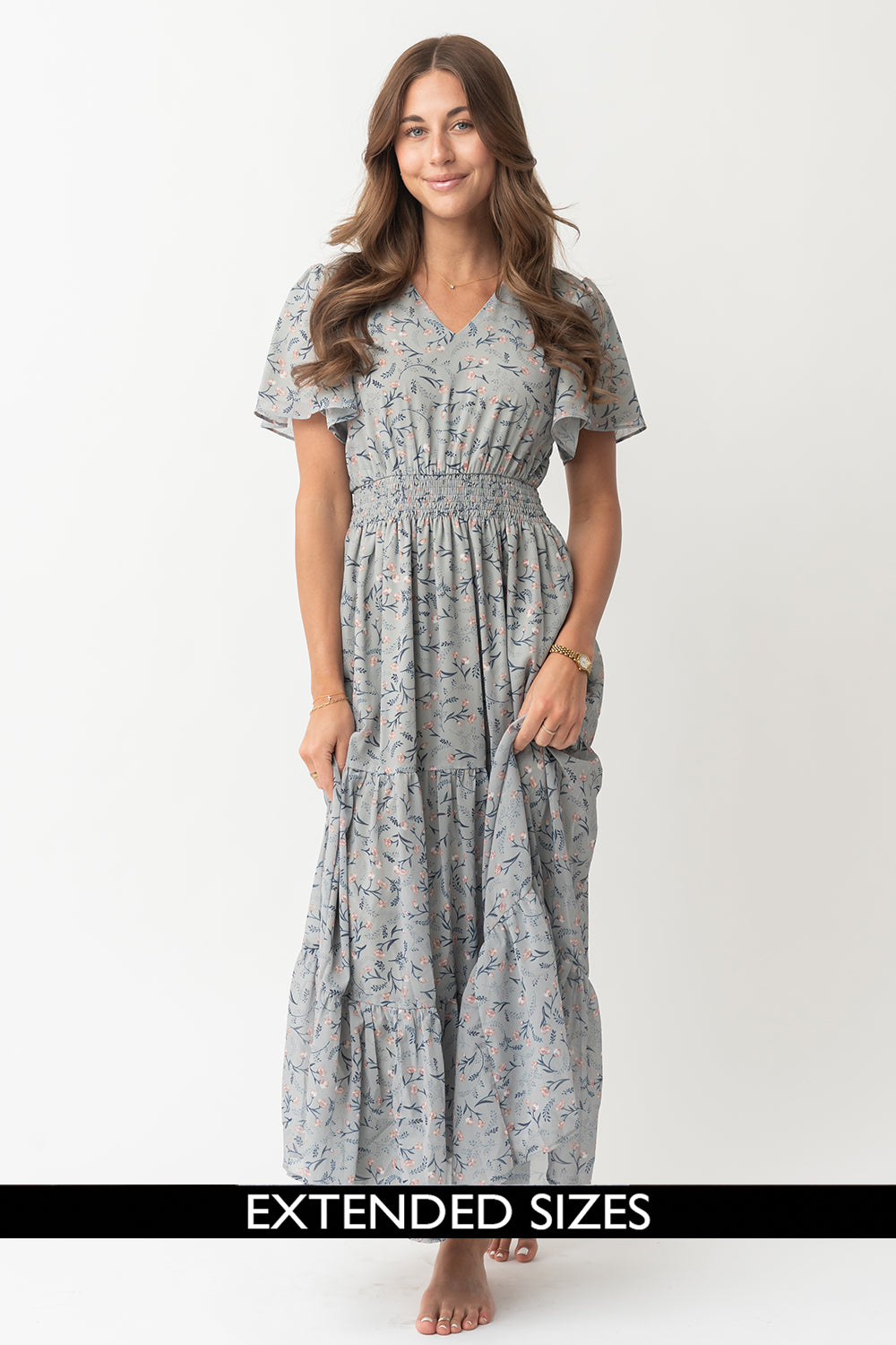long blue maxi dress with sleeves Time Floats By Long Sleeve Maxi Dress Blue Size S