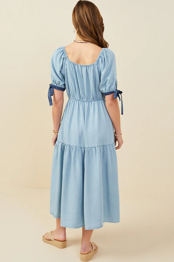 The Julia Contrast Tie Washed Tencel Dress