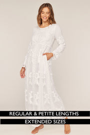 The Lydia Lace Temple Dress in White