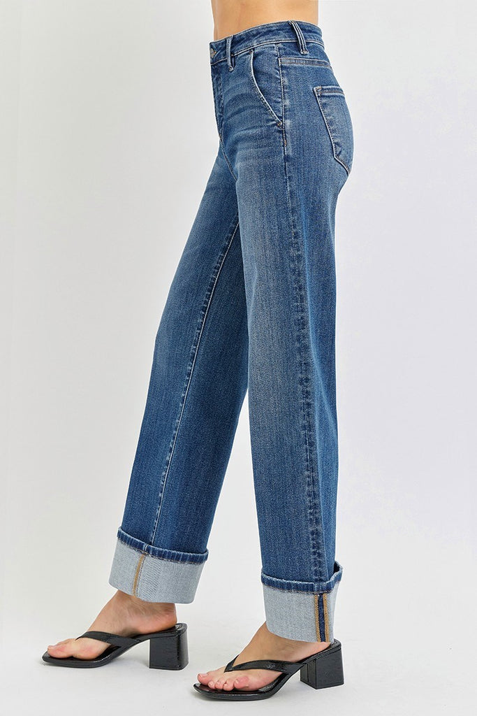 Dark Cuffed Jeans