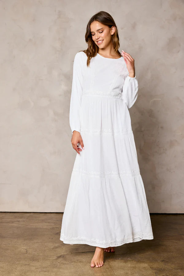 The Clarissa Embroidered Temple Dress PETITE / L