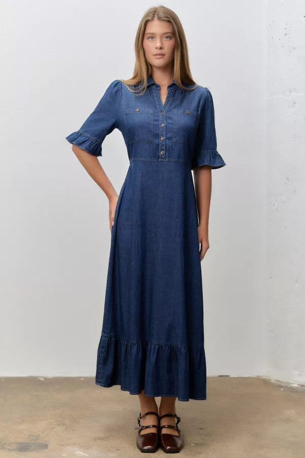 The Amberlee Chambray Denim Dress
