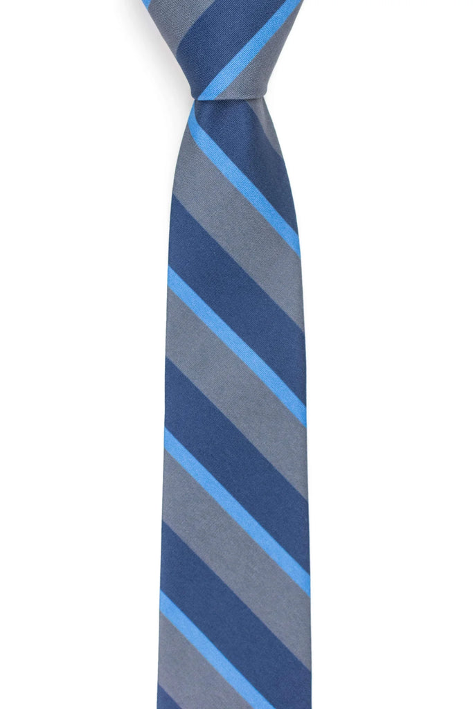 Atwood Gray and Navy Striped Tie
