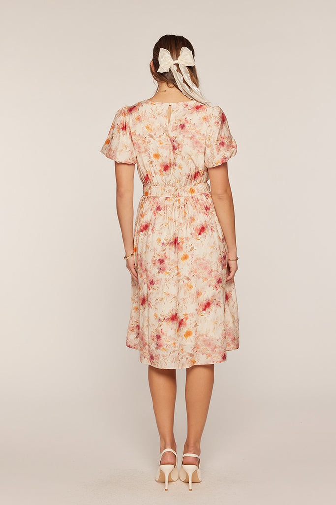 The Bella Floral Dress in Ivory/Blush