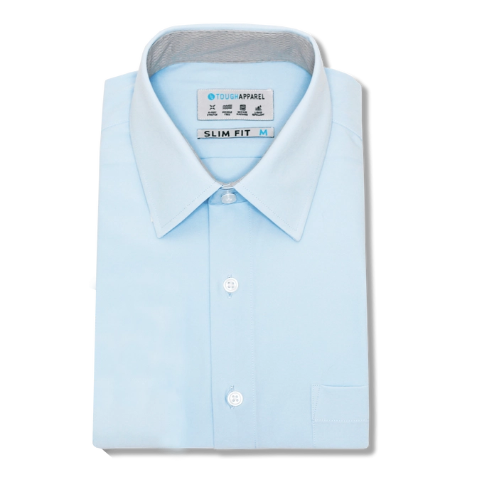 Hustle Men's Dress Shirt - Long Sleeve Slim in Blue