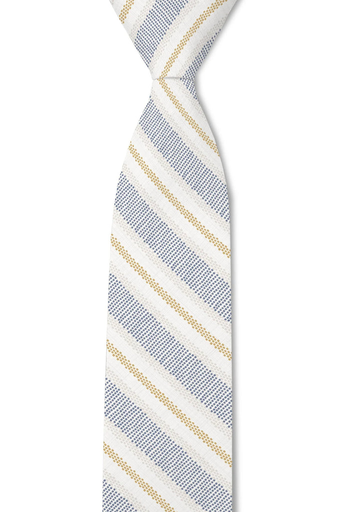 Calico Blue, Yellow Textured Striped Tie