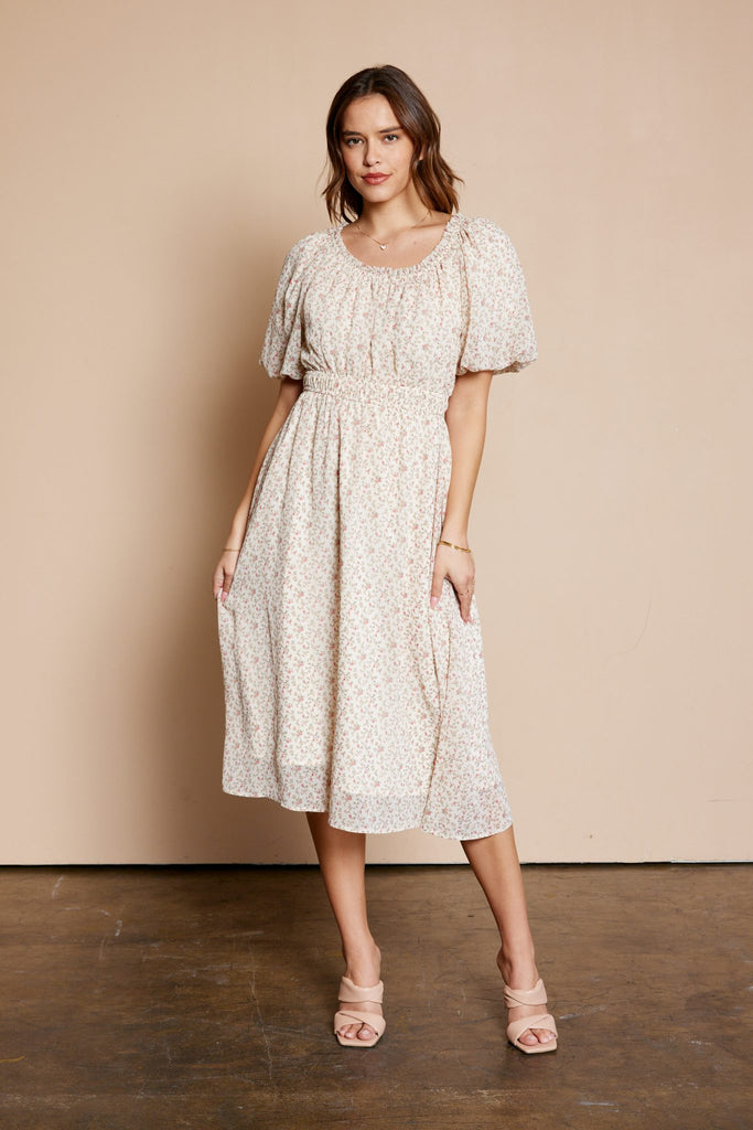 The Cherie Chiffon Dress in Ivory