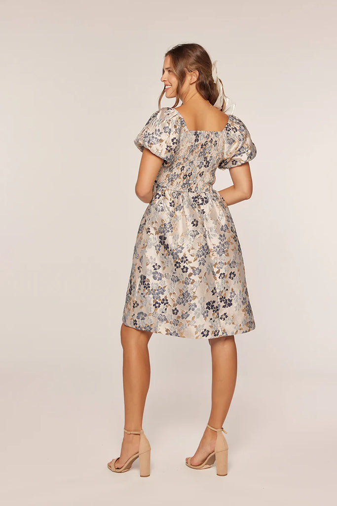 The Colson Blue/Gold Textured Dress