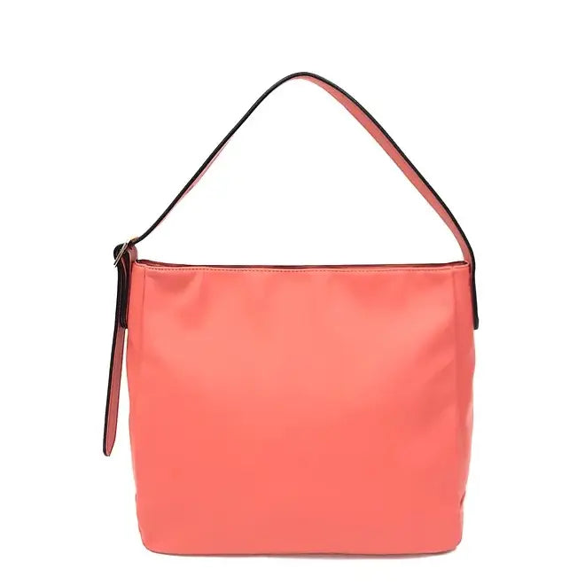 Soft Slouchy Drape Tote Temple Bag in Coral