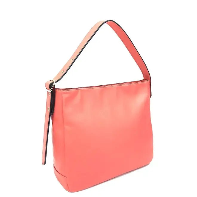 Soft Slouchy Drape Tote Temple Bag in Coral