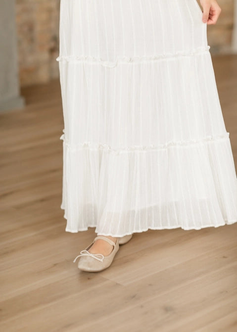 The Danica Gauze Maxi Skirt in White